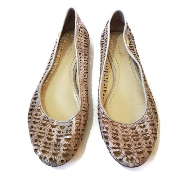 Calvin Klein | Shyann Pink Laser Cut Flats Work Casual Office Ballet - Picture 3 of 8